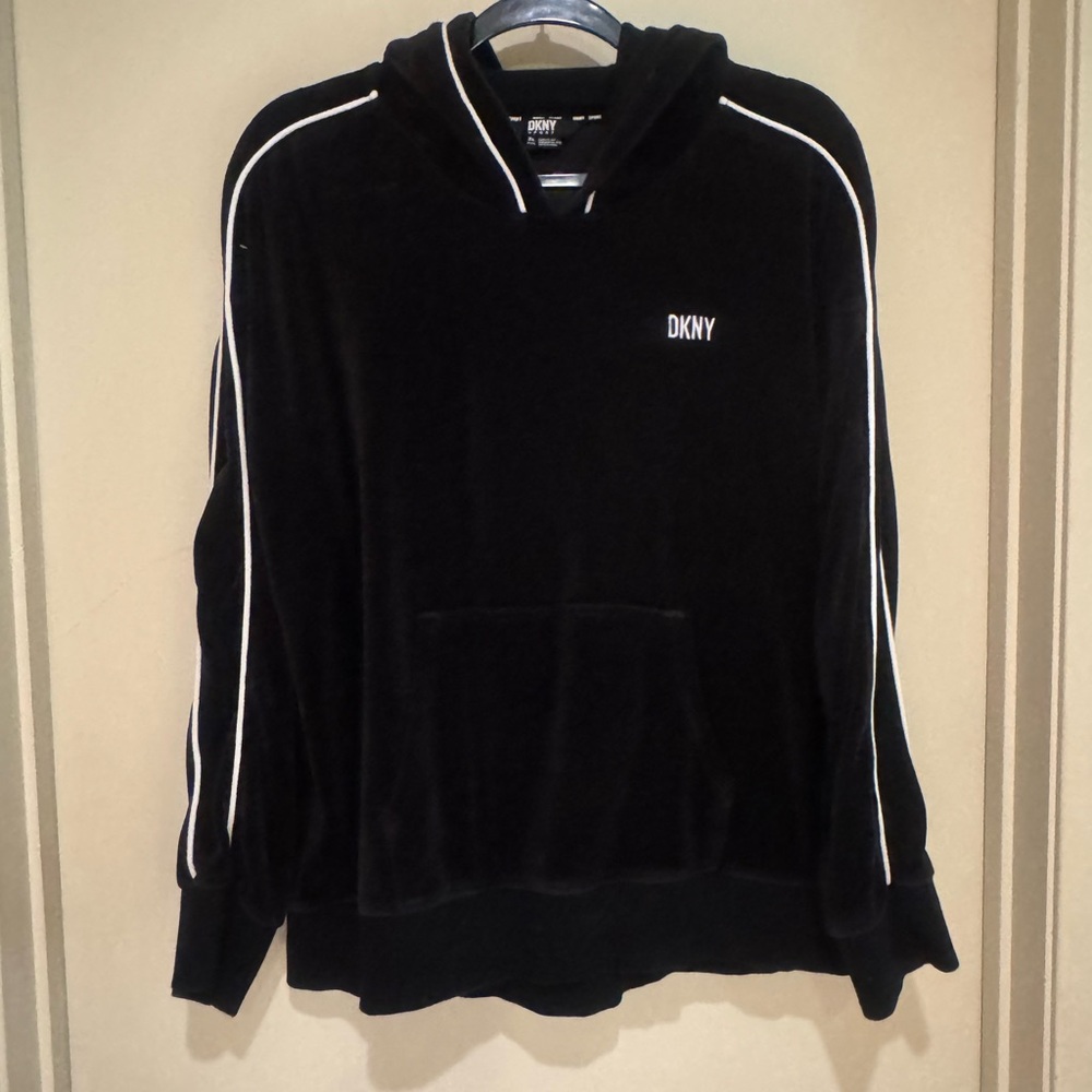 DKNY Velour Hoodie Pullover